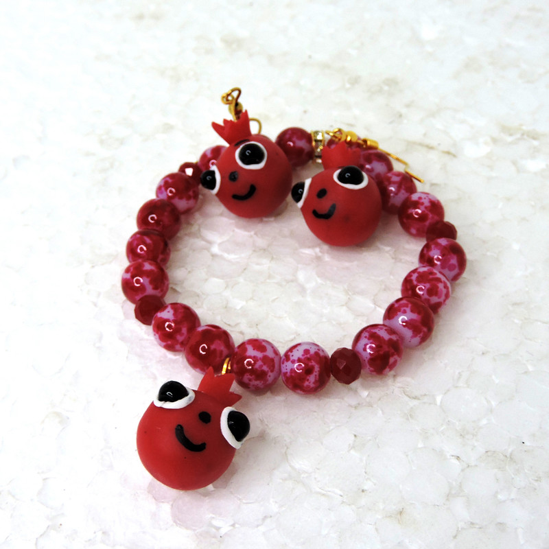 نیم ست دخترانه طرح انار مدل یلدا