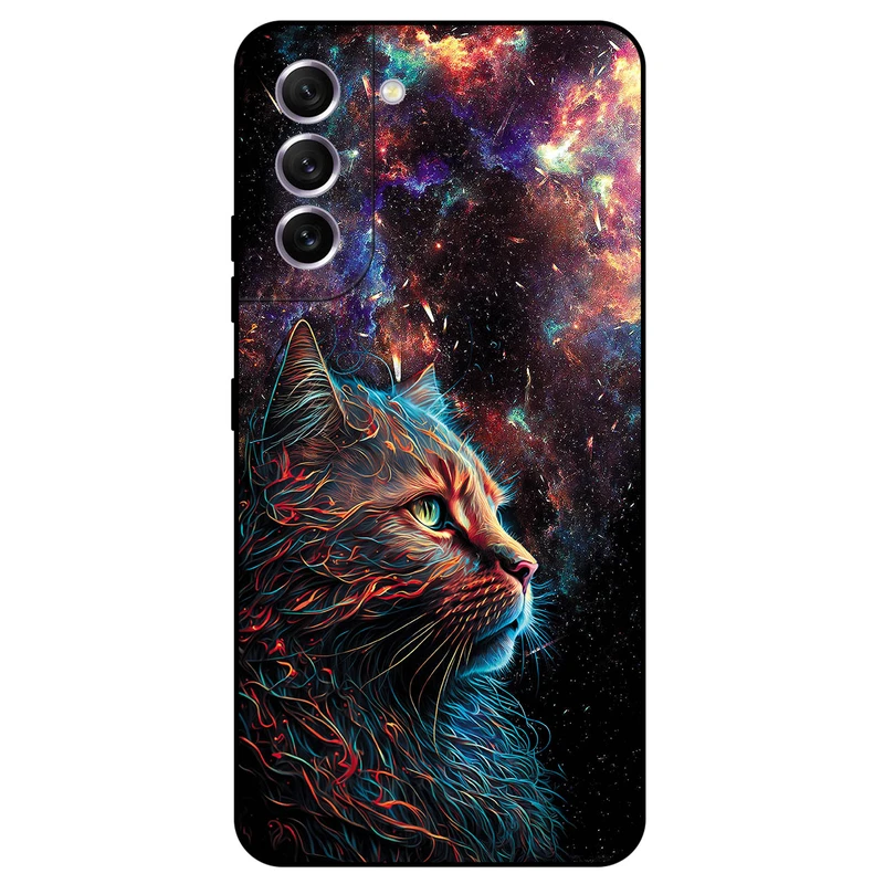کاور مگافون طرح گربه کهکشانی مدل 4203 مناسب برای گوشی موبایل سامسونگ Galaxy S22 Plus 5G         