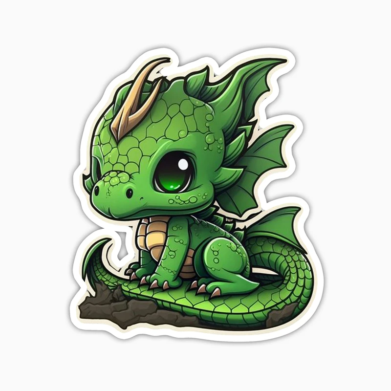 استیکر لپ تاپ و موبایل بووم طرح اژدها سبز مدل Baby کد LA06