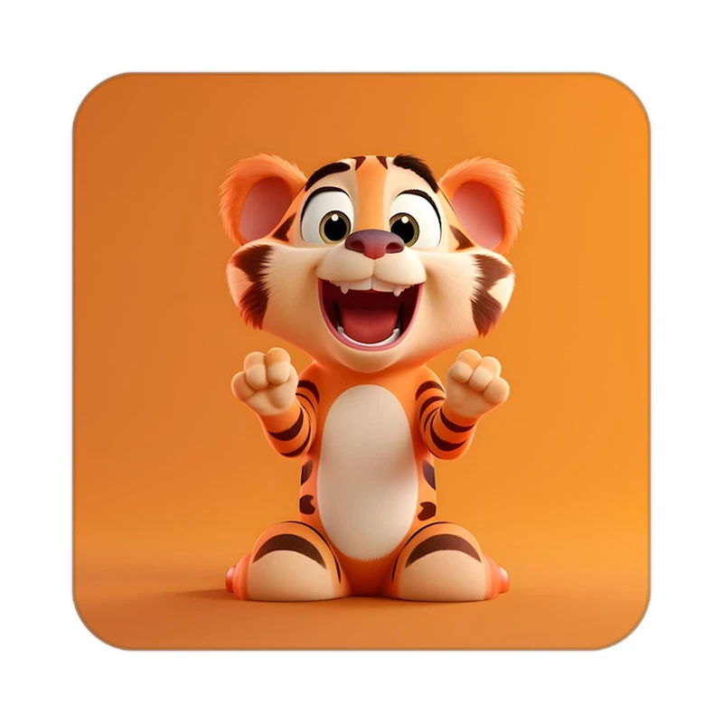 زیر لیوانی کاکتی طرح حیوانات کارتونی مدل mp28341