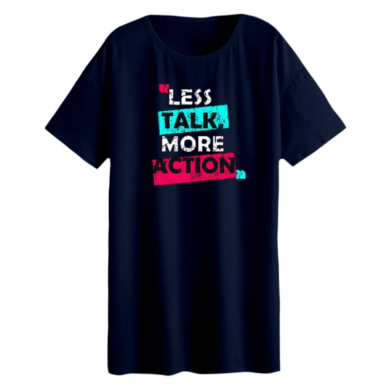 تی شرت لانگ زنانه مدل نوشته کد 01 