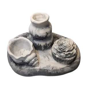 ست 5 تکه جاشمعی سنگی مدل دینا