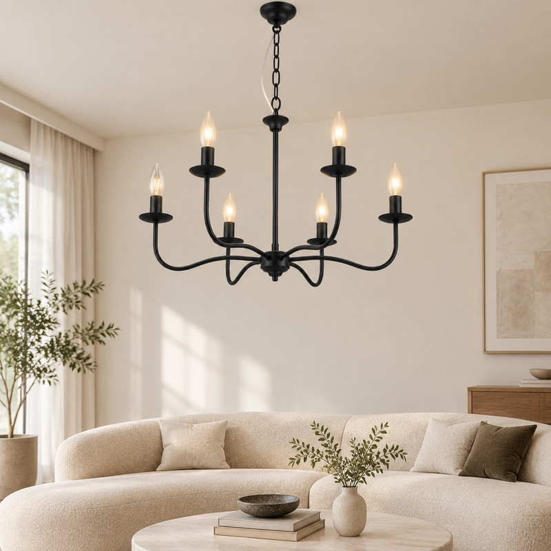 لوستر 6 شعله شاهان تک مدل 6.KCS