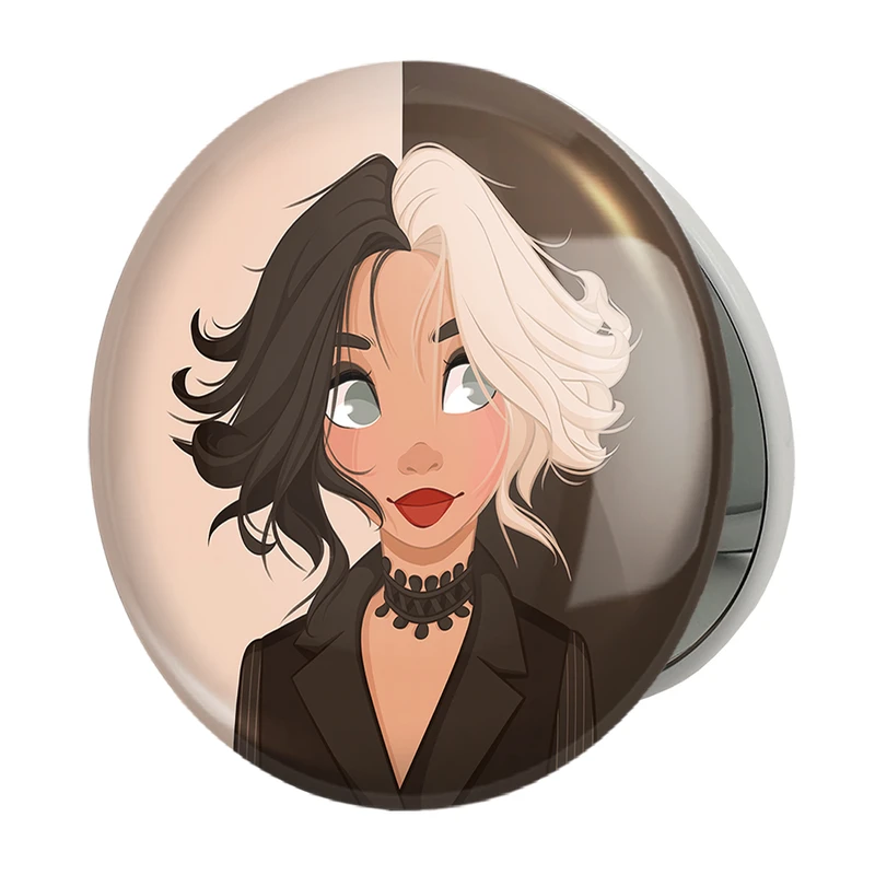 آینه جیبی خندالو طرح کروئلا Cruella مدل تاشو کد 10747 