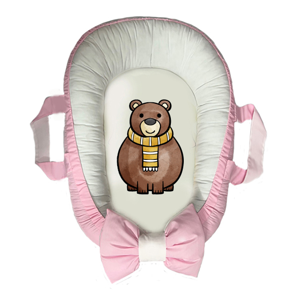 سرویس خواب سه تکه نوزاد مدل گارد محافظ دار طرح خرس کوچولو کد 074