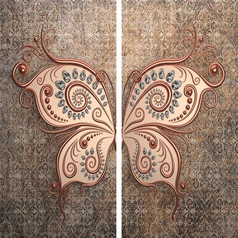 پرده مدل پانچی طرح پروانه سایز 280x145 سانتی متر