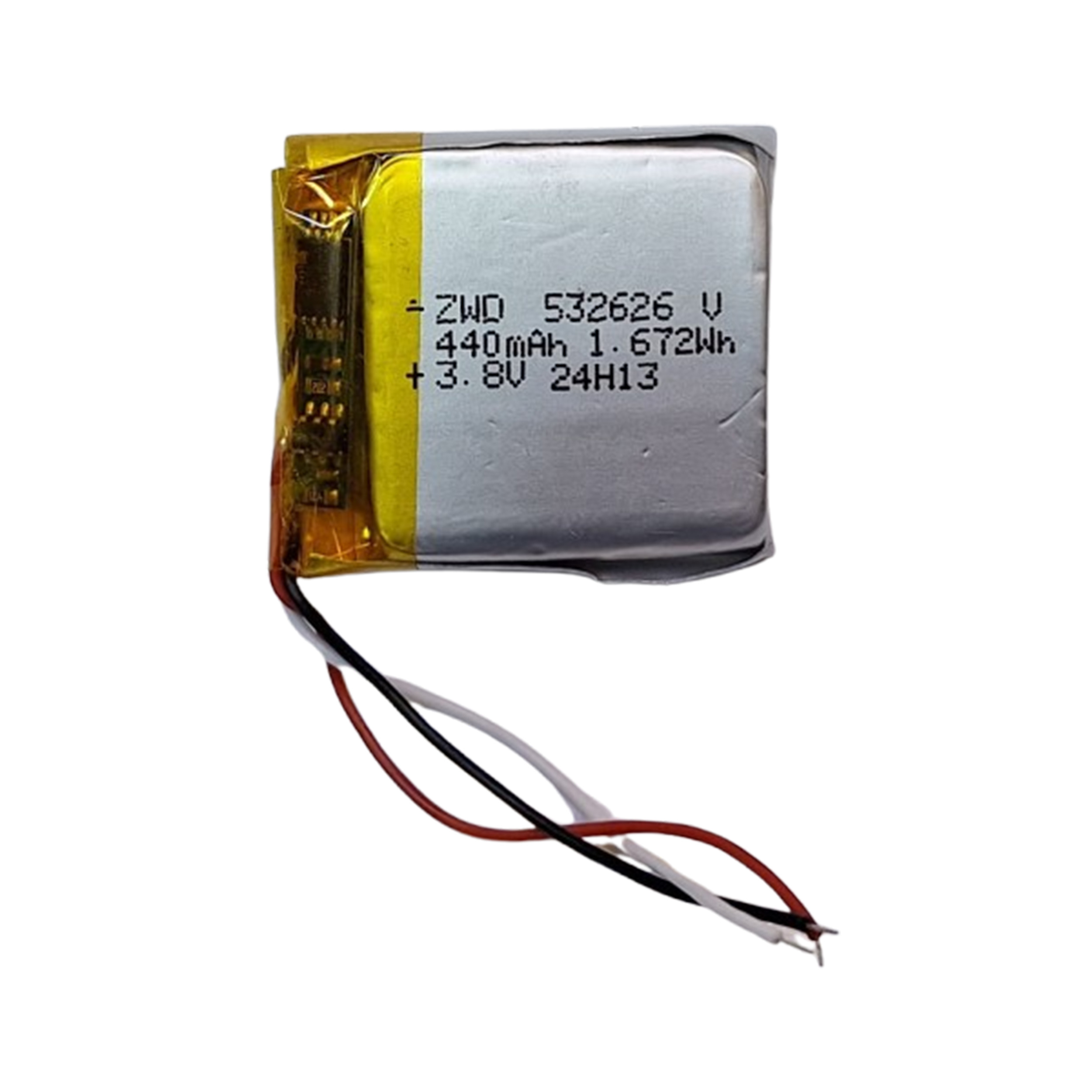 باتری لیتیومی قابل شارژ مدل ZWD-532626 ظرفیت 440 میلی‌ آمپر ساعت