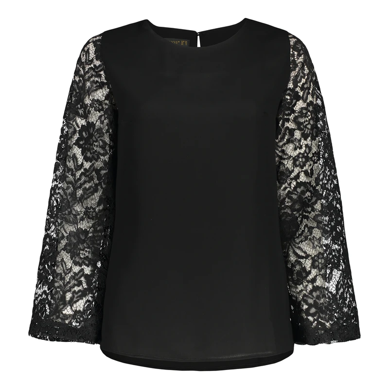 بلوز آستین بلند یقه گرد زنانه برنس مدل آمیتیس