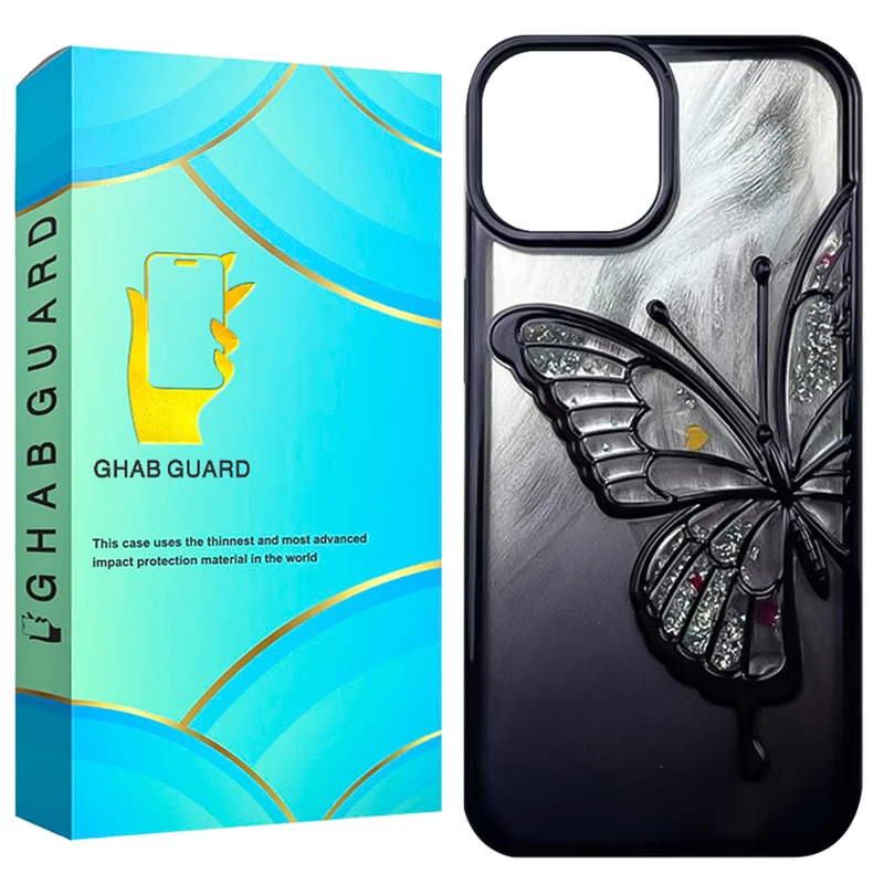 کاور قاب گارد طرح پروانه مدل PRG20 مناسب برای گوشی موبایل اپل iPhone 15
