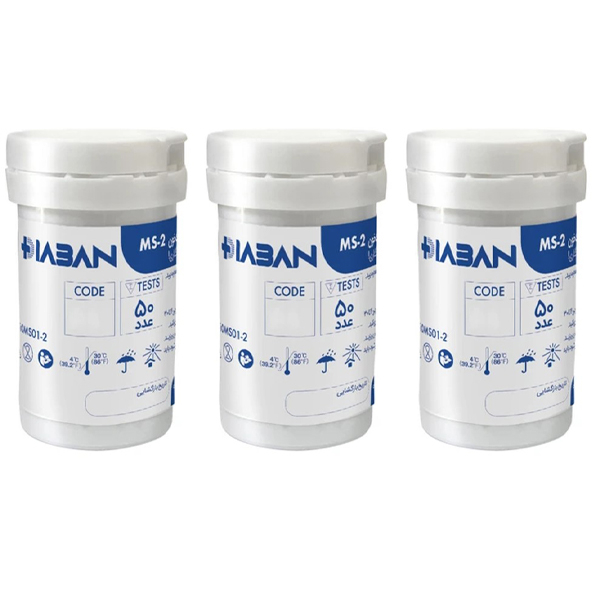 نوار دستگاه تست قند خون دیابان مدل MS-2 سازگار با دستگاه دیابان سه بسته 50 عددی