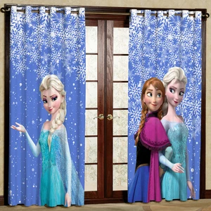 پرده مدل کارتون السا و آنا هازان پانچی کد 4464a سایز 140x200 سانتی متر