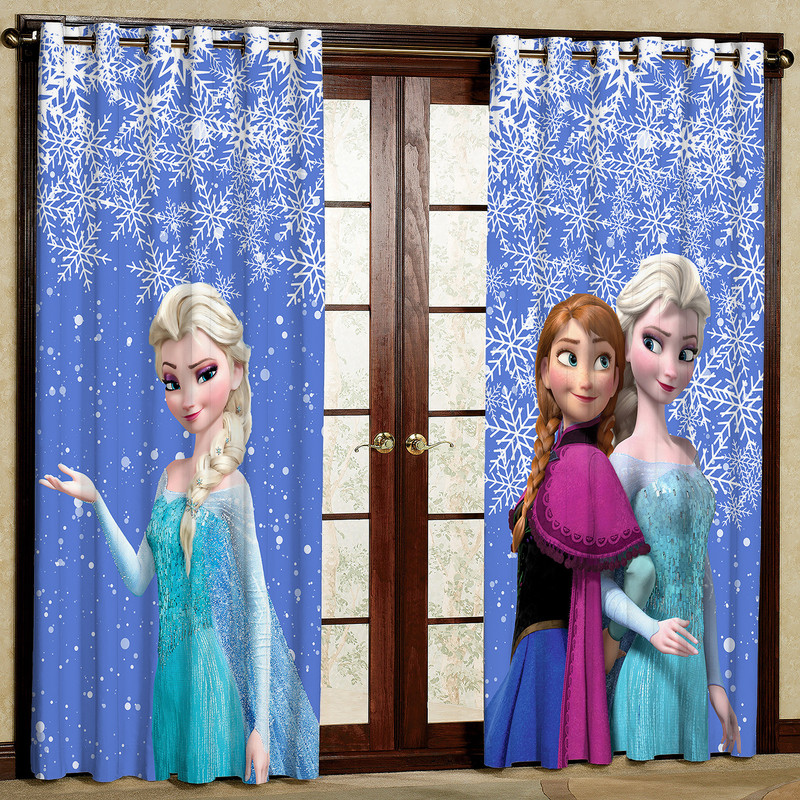 پرده مدل کارتون السا و آنا هازان پانچی کد 4464a سایز 140x200 سانتی متر