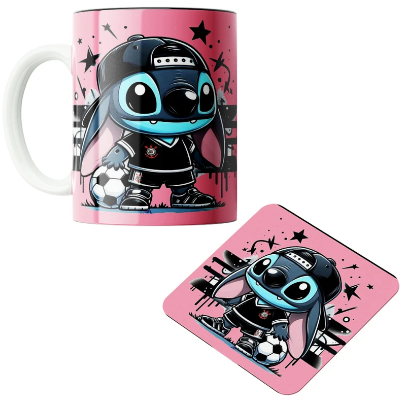 ماگ پاد آفرین مدل استیچ کد z271 به همراه زیر لیوانی