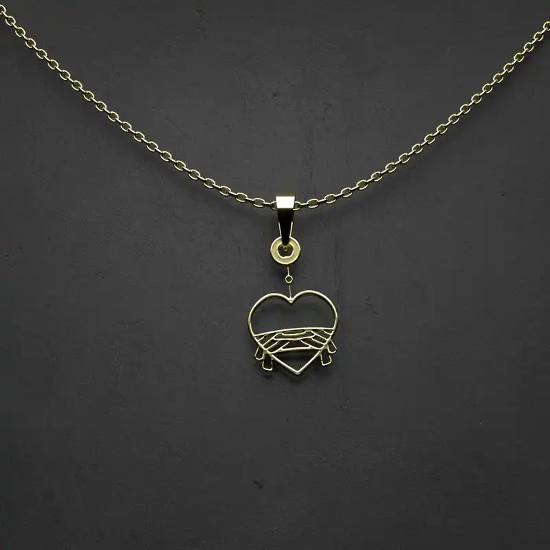 گردنبند طلا 18 عیار زنانه مدوپد مدل  طرح قلب کد DD1246