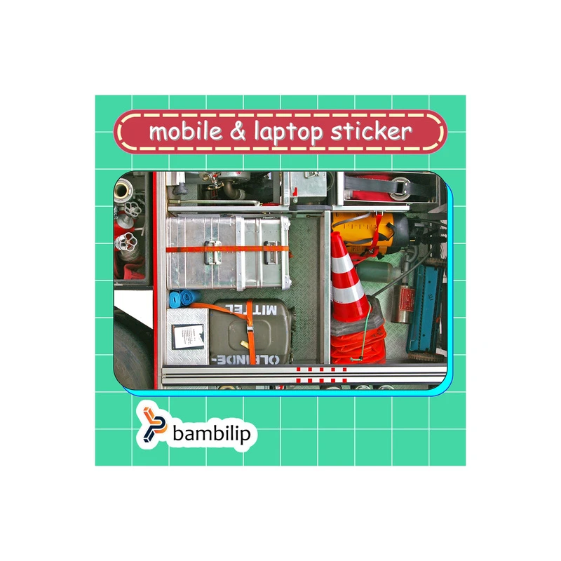 استیکر بامبیلیپ مدل کارت عابر طرح ماشین آتش نشانی کد 3865904