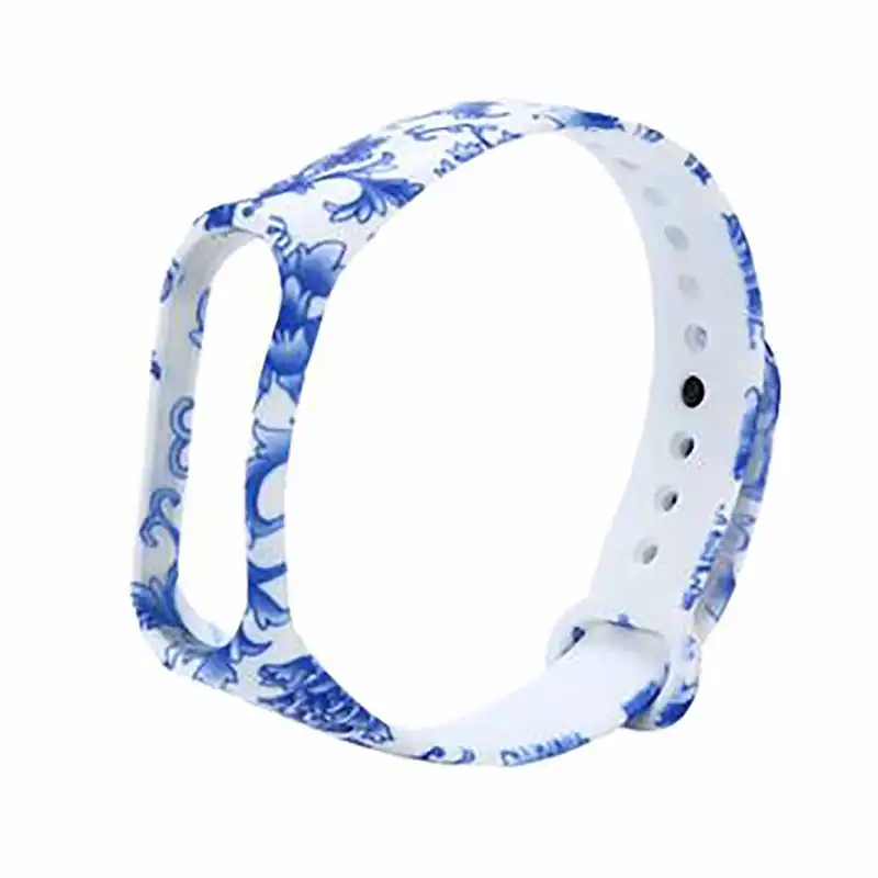 بند طرح اسلیمی مدل BlU01 مناسب برای مچ بند هوشمند شیائومی Mi Band 3 /Mi Band 4