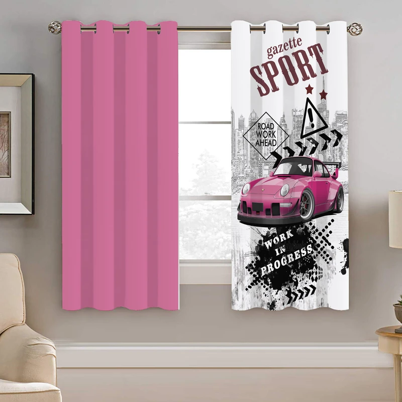 پرده نیروانا طرح ماشین مدرن مدل هازان کد 8243 سایز 140×200 سانتی متر