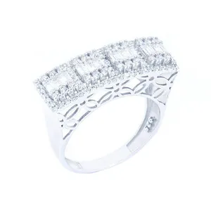 انگشتر نقره زنانه مدل emeraldcut-110