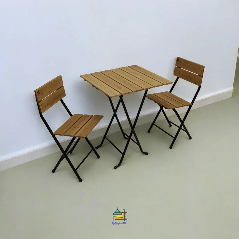 میز و صندلی ناهارخوری 2 نفره دسیچو مدل تاشو ترموود 2040
