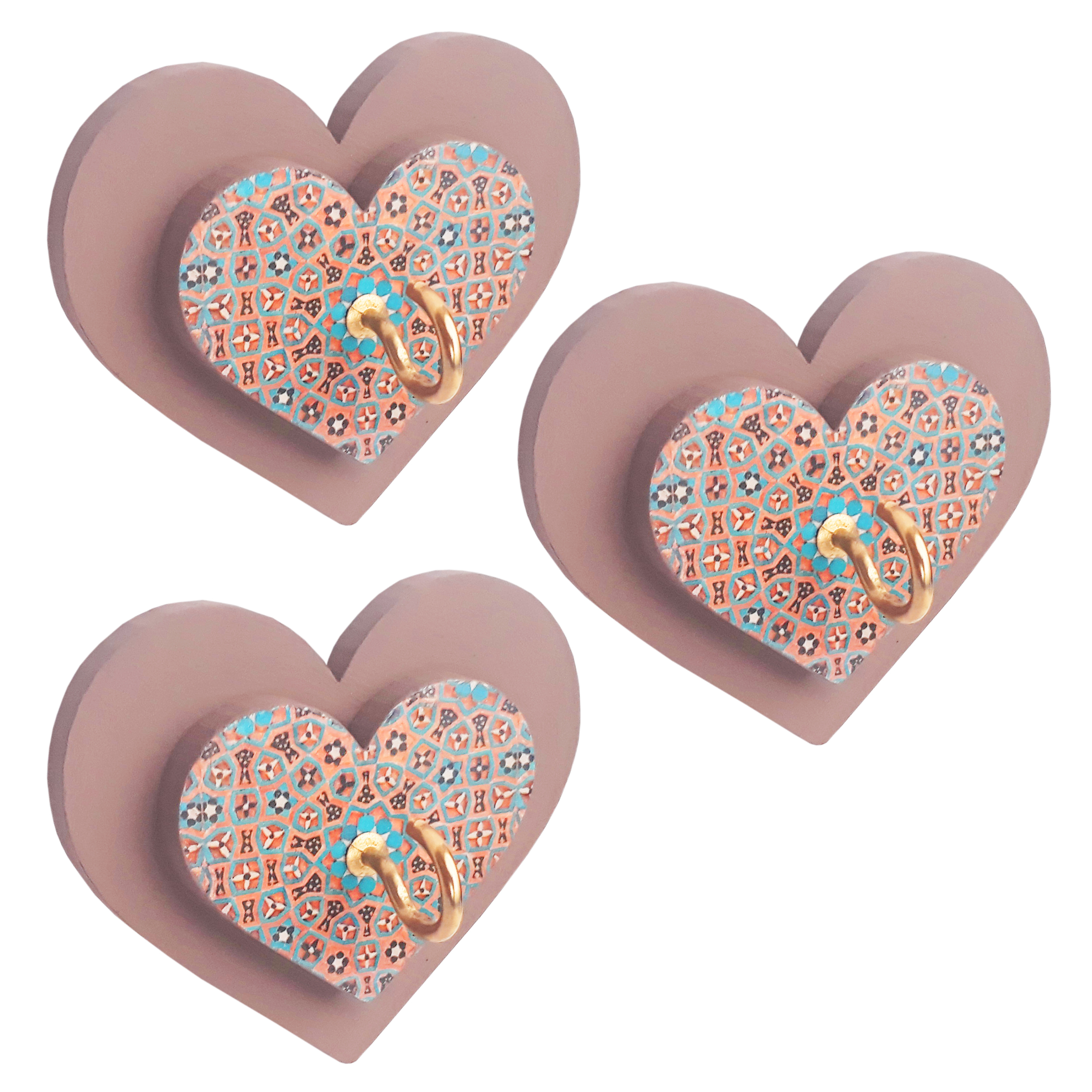 آویز حوله مدل قلب کد A415 بسته 3 عددی