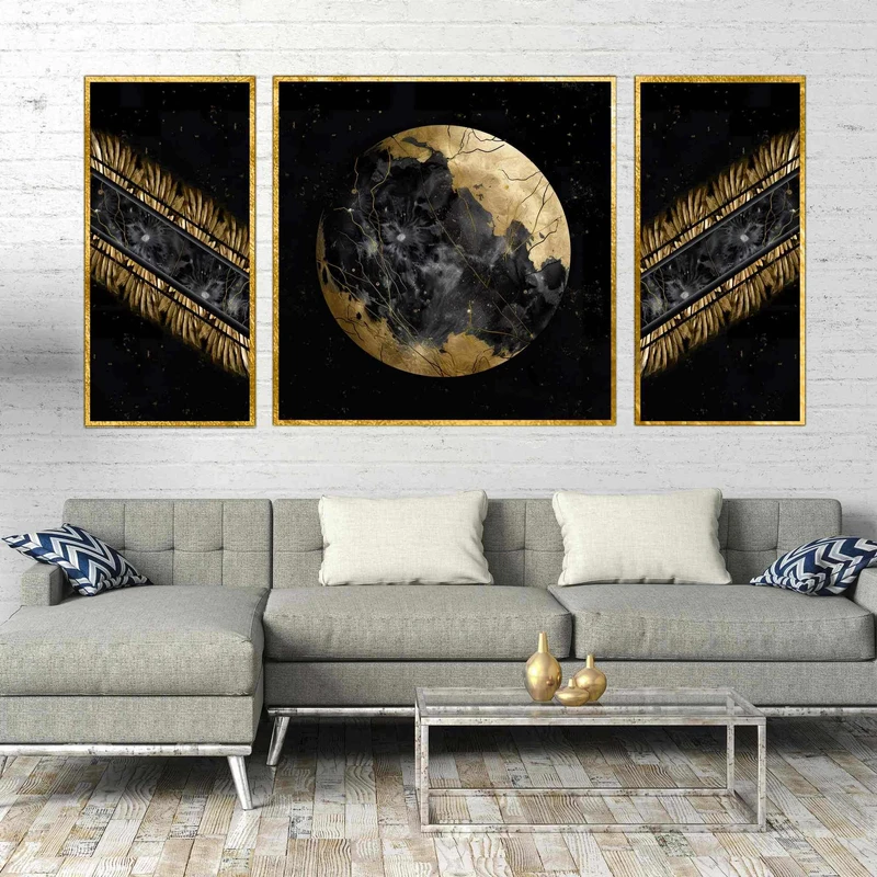 تابلو بکلیت طرح دکوراتیو و مدرن مدل T-1543 مجموعه 3 عددی