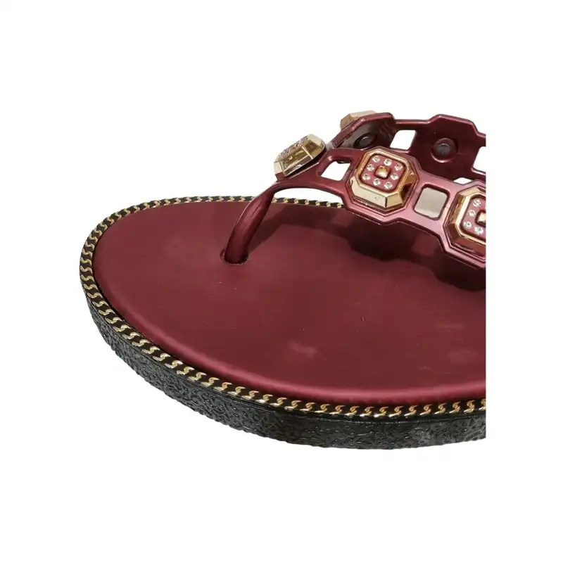 دمپایی لاانگشتی زنانه مدل نگینی زمرد ZR-007