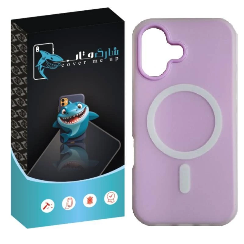 کاور شارک قاب مدل سیلیکیونی طرح پاستیلی مناسب برای گوشی موبایل اپل IPhone 16 