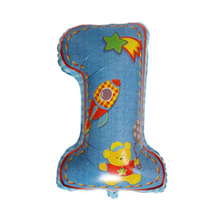 بادکنک فویلی طرح عدد مدل 1سالگی دختر وپسر کد 07