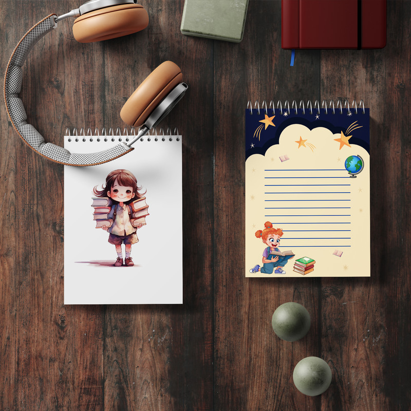 دفتر یادداشت 50 برگ کایرا مدل دختر مدرسه