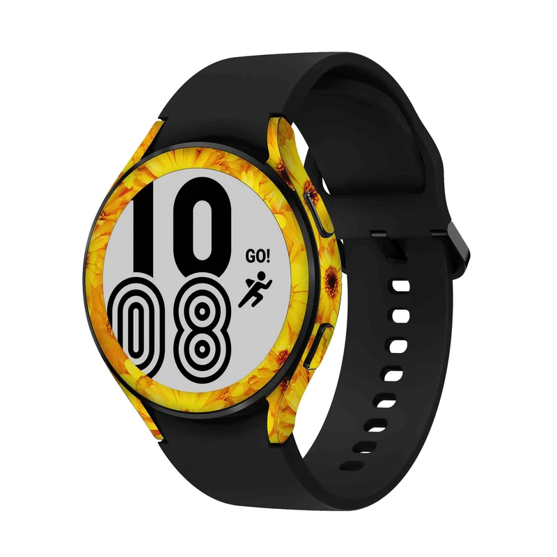  برچسب ماهوت طرح Yellow-Flower مناسب برای ساعت هوشمند سامسونگ Watch4 44mm