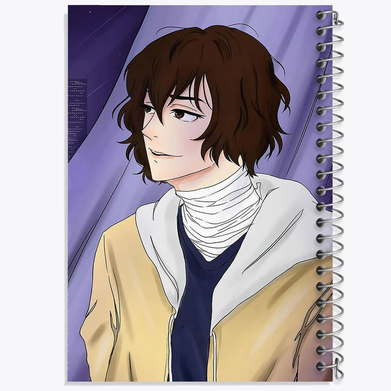 دفتر ژورنال نویسی 50 برگ خندالو مدل نقطه ای طرح دازای انیمه سگ های ولگرد بانگو کد 15675