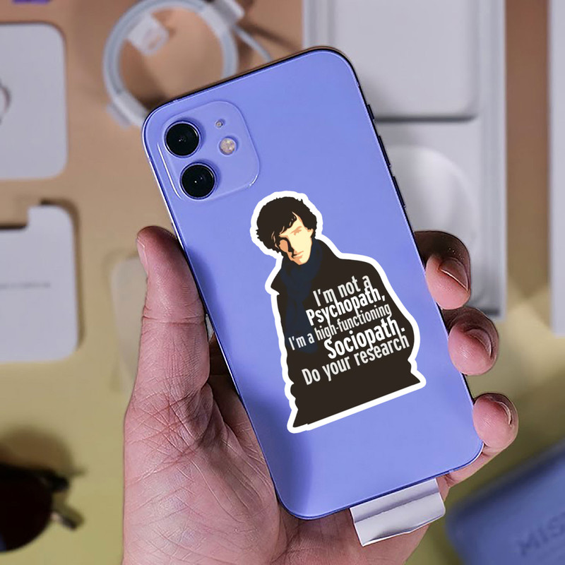 استیکر لپ تاپ پیکسل میکسل مدل سریال شرلوک هلمز مجموعه 6 عددی