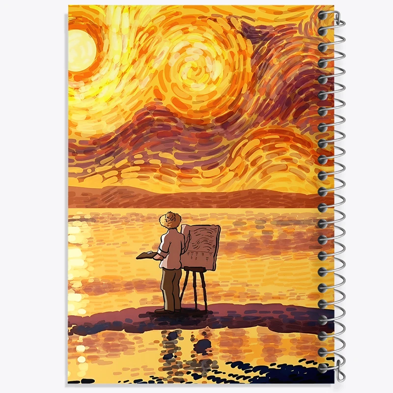 دفتر مشق 100 برگ خندالو طرح ونسان ونگوگ کد F5083