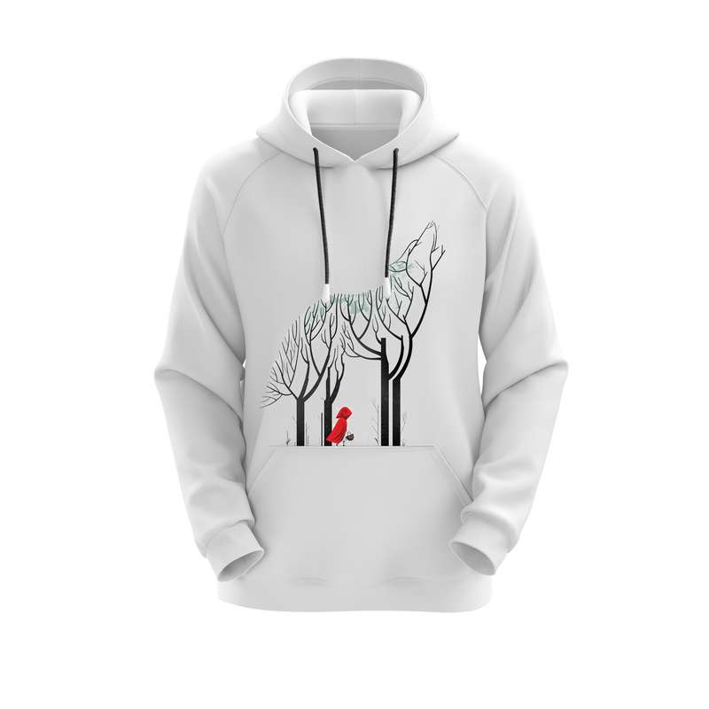 هودی زنانه مدل درخت کد E40 رنگ سفید