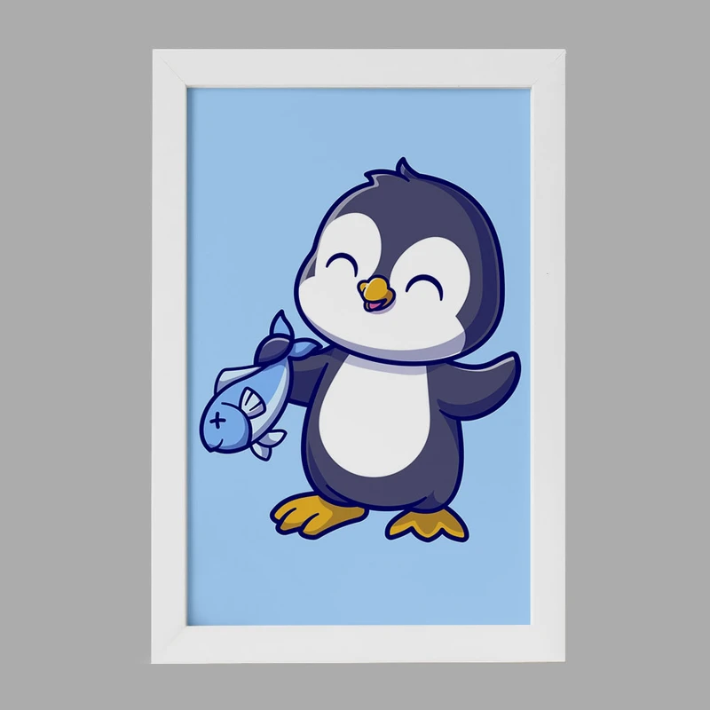 تابلو خندالو مدل حیوانات بامزه پنگوئن کد 25437