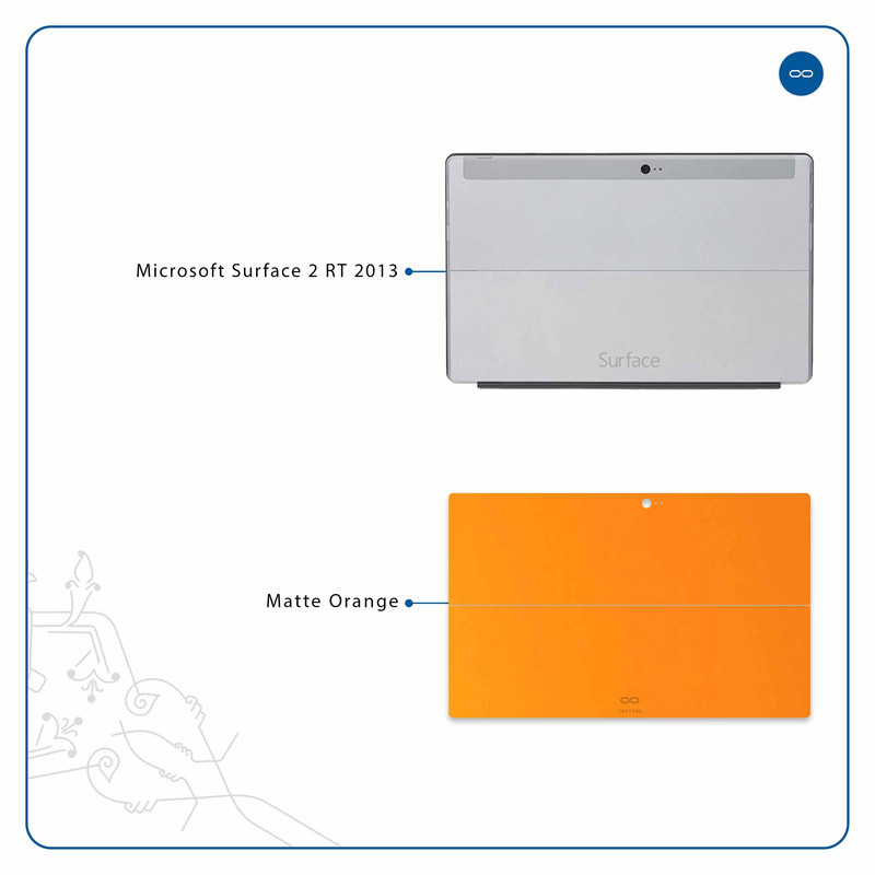 برچسب پوششی ماهوت مدل Matte-Orange مناسب برای تبلت مایکروسافت Surface 2 RT 2013