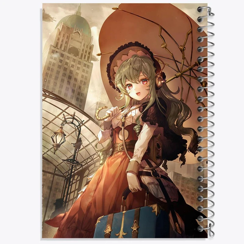 دفتر ژورنال نویسی 50 برگ خندالو مدل نقطه ای طرح دختر انیمه ای کد 18033