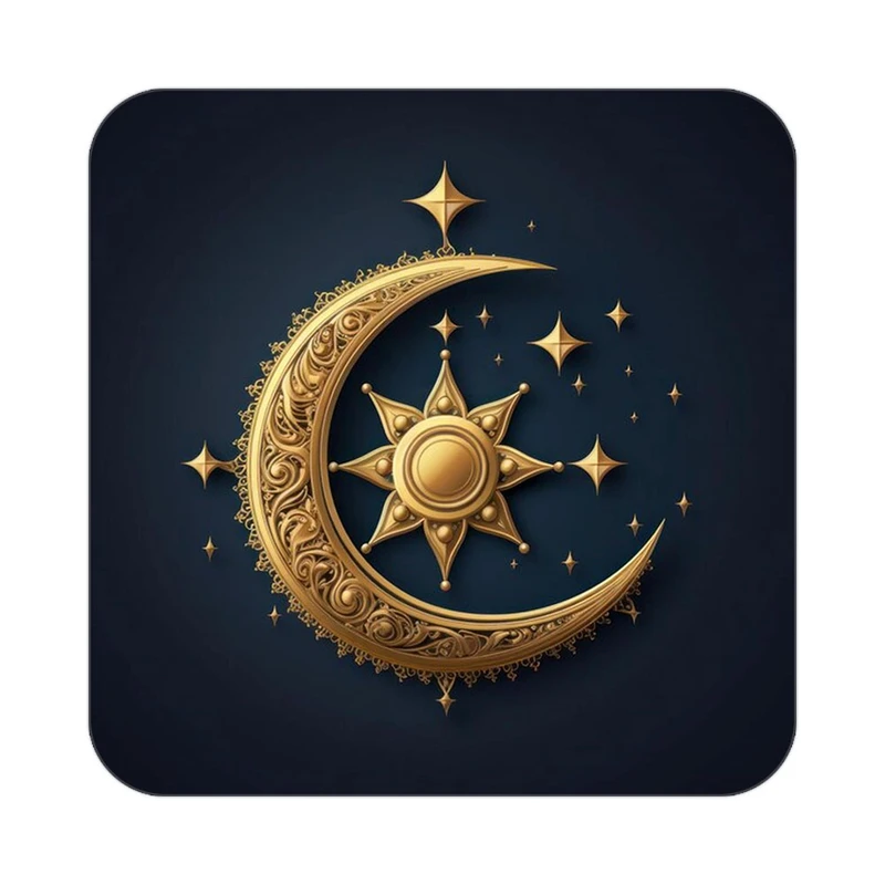 زیر لیوانی کاکتی طرح ماه و ستاره مدل mp53046