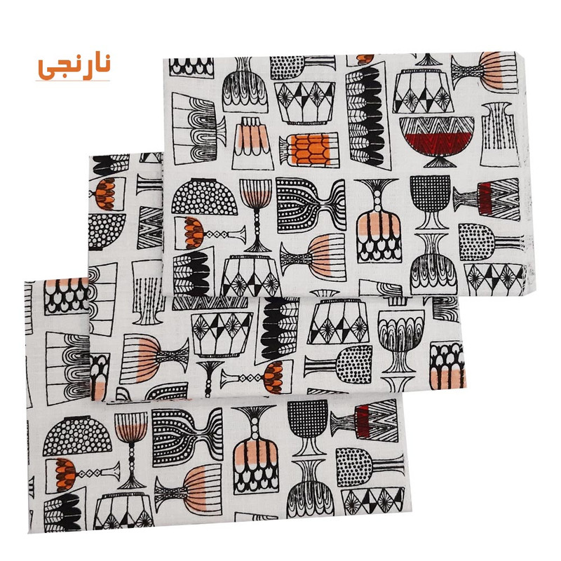 دستمال آشپزخانه مدل ظروف بسته سه عددی دستمال آشپزخانه مدل ظروف بسته سه عددی
