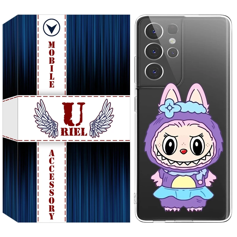 کاور یوریل مدل Clear کد 141 طرح لبوبو Labubu مناسب برای گوشی موبایل سامسونگ Galaxy S21 Ultra