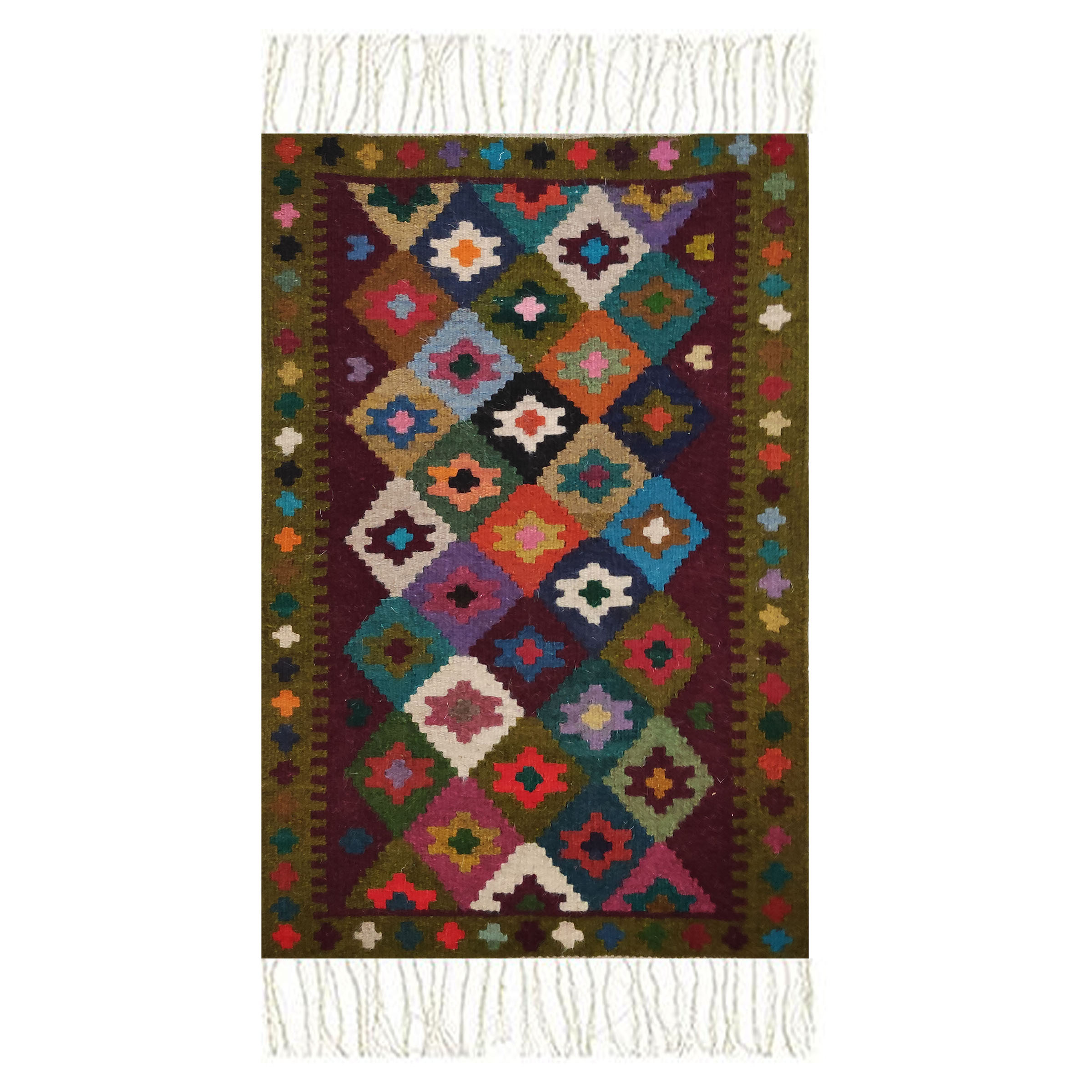 گلیم دستبافت نیم متری مدل آذربایجان کد sk26