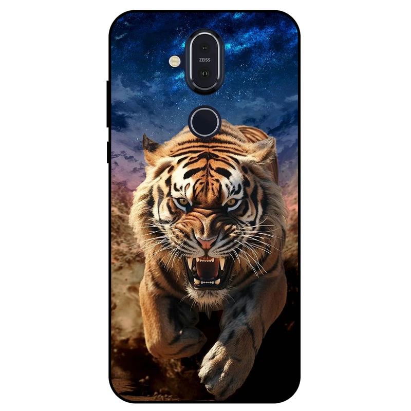 کاور مگافون طرح ببر مدل 7454 مناسب برای گوشی موبایل نوکیا 8.1 / X7     