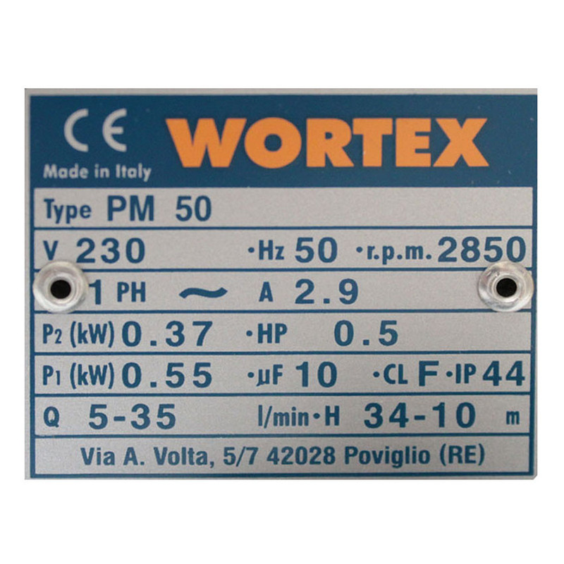 پمپ آب ورتکس مدل PM50 پمپ آب ورتکس مدل PM50