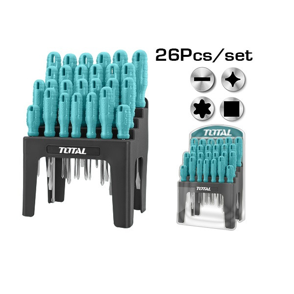پیچ گوشتی توتال مدل THTDC252601مجموعه 26 عددی