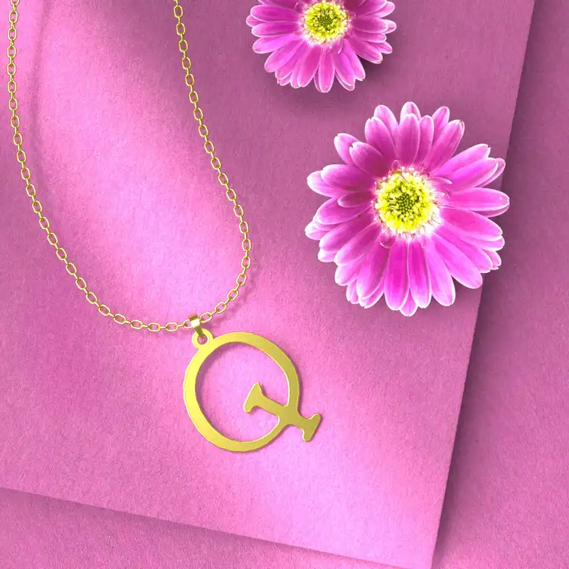 گردنبند طلا 18 عیار زنانه مدوپد مدل حرف Q کد H3-1-1381