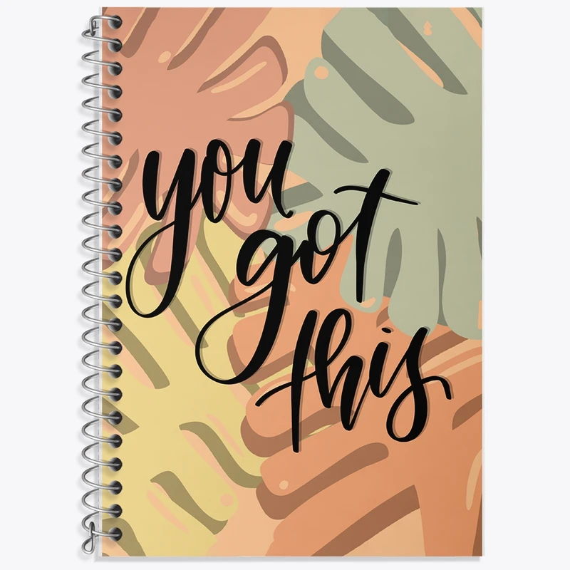 دفتر زبان 50 برگ خندالو مدل دو خط طرح You Got This کد F676