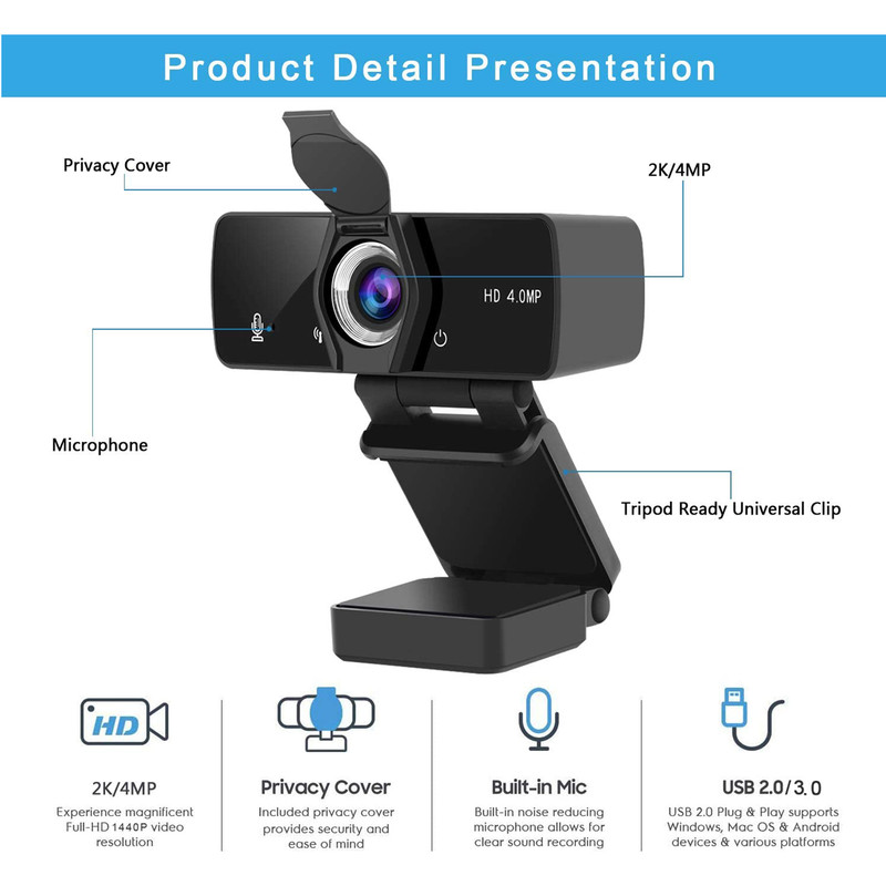 وب کم مدل Zoniy 2K/4MP Streaming