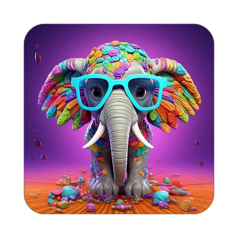 زیر لیوانی کاکتی طرح حیوانات رنگی مدل mp26162