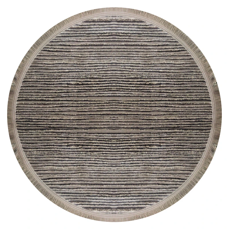 فرش ماشینی 500 شانه رادین زمینه و حاشیه طوسی مدل برزیل کد 7