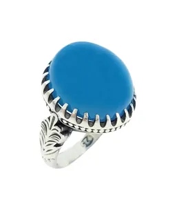 انگشتر نقره مردانه مدل عقیق دامله آبدار کد 4034